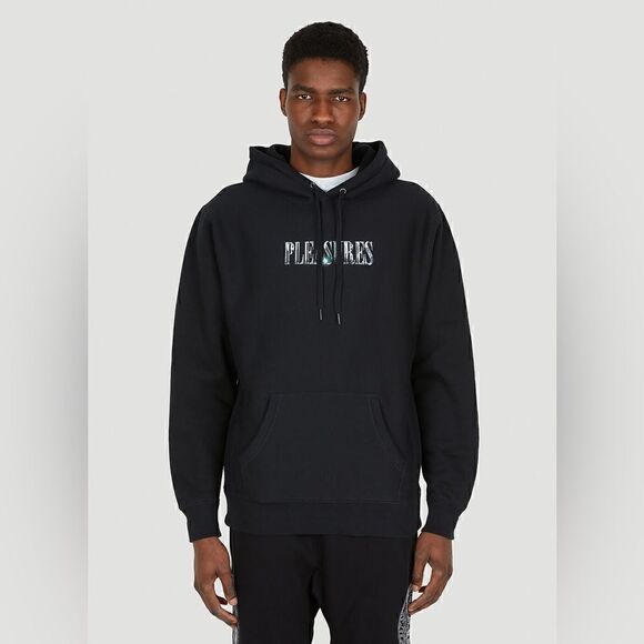 PLEASURES NWT Playboy Icy Diamonds Logo Black Hoodie Sweatshirt Size M - Picture 5 of 14